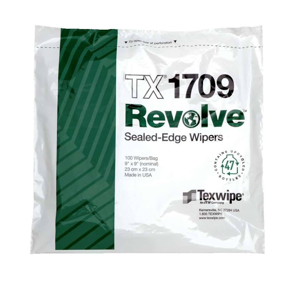 9"x9" Sustainable Dry Cleanroom Wipers, Non-Sterile